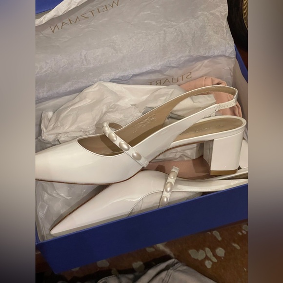 Stuart Weitzman Pearlita 50 Block Slingback, size 9.5 wide - Picture 9 of 10